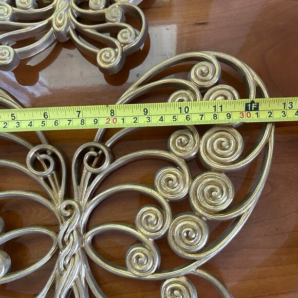 Mid Century Modern Burlwood Butterfly Wall Art Set of 2 - Picture 12 of 16